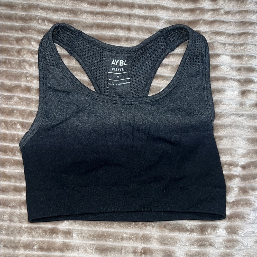 AYBL Pulse Charcoal and Black Ombre Sports Bra